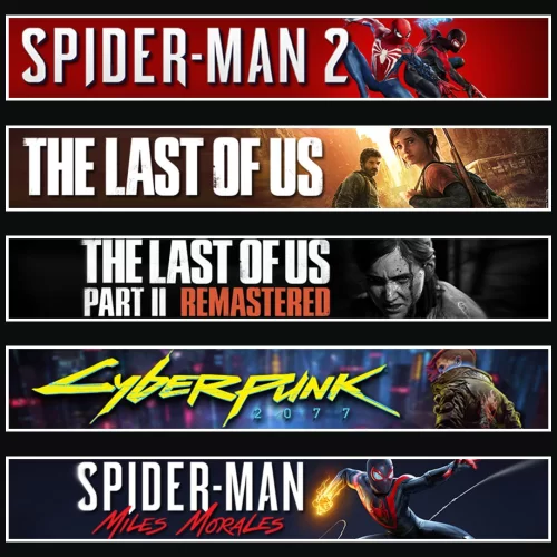 Spider 2 +TLOU1 +2 +Cyberpunk +Miles